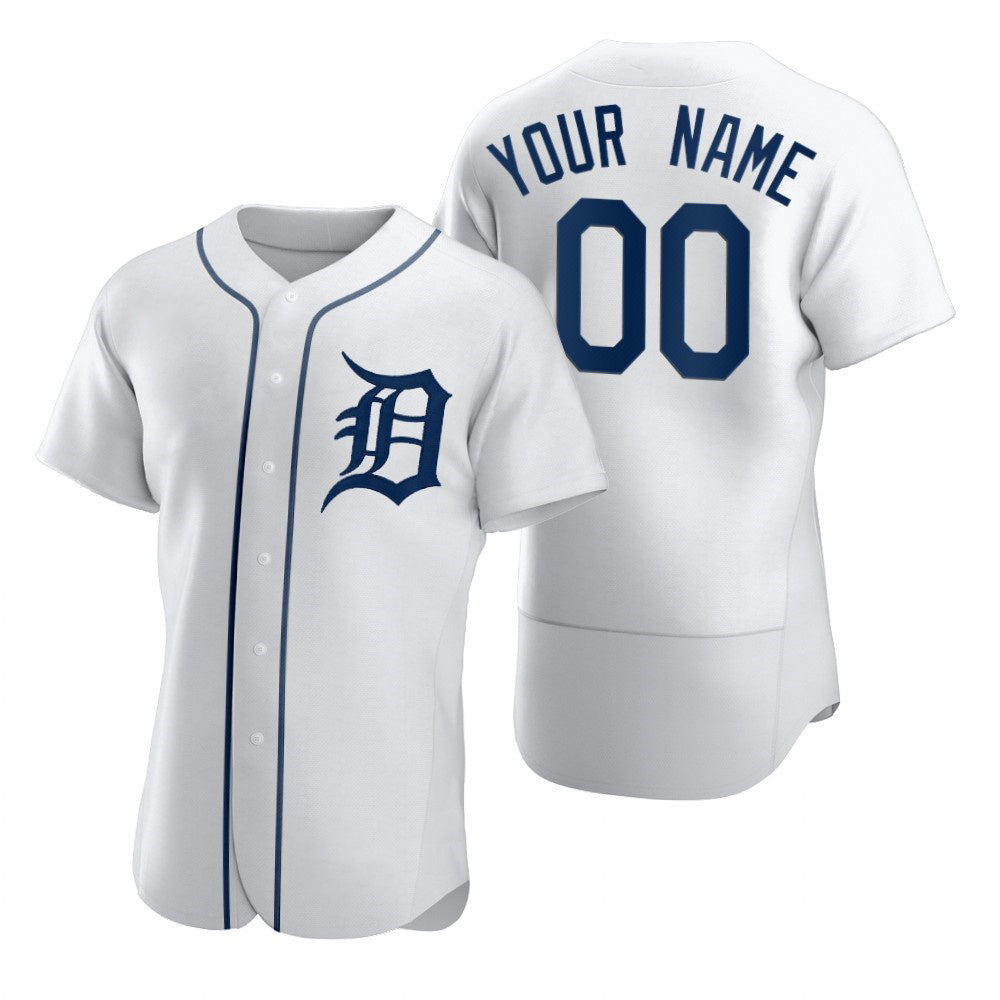 Custom Detroit Tigers White Fedasgoge 2020 Stitched Flex Base Jersey