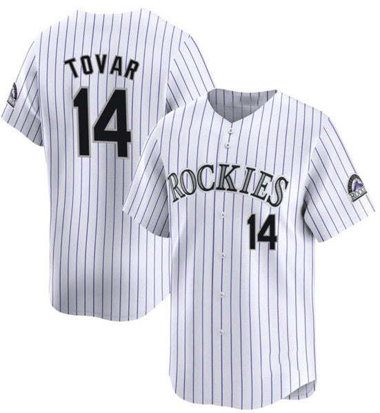 Colorado Rockies #14 Ezequiel Tovar White White Fedasgoge Home Limited Stitched Jersey