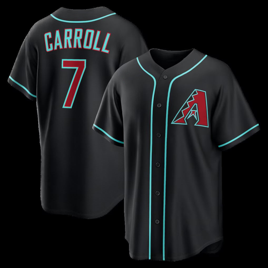 Arizona Diamondbacks #7 Corbin Carroll Black Fedasgoge Alternate Replica Jersey