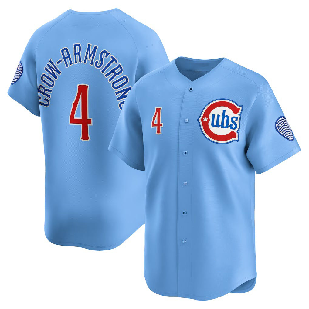 Chicago Cubs #4 Pete Crow-Armstrong Light Blue Fedasgoge Alternate Limited Player Jersey