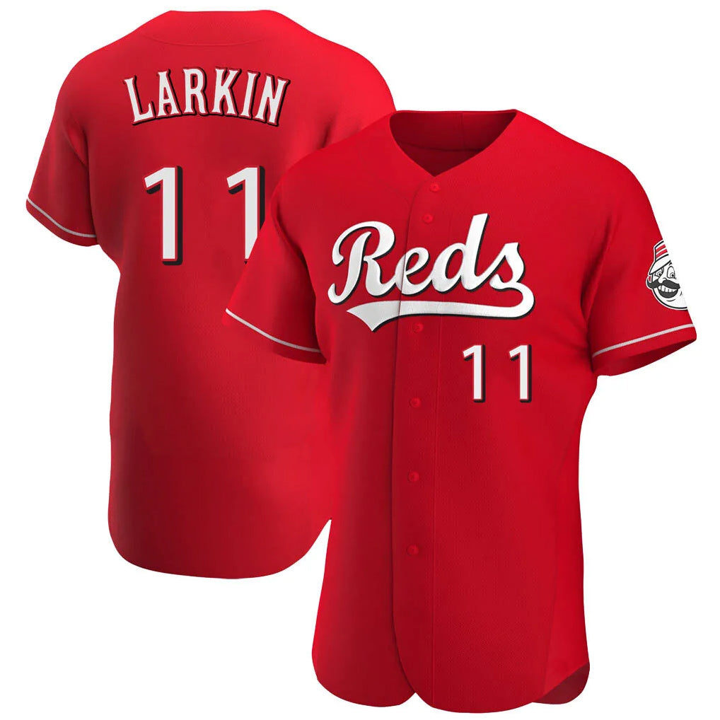 Cincinnati Reds #11 Barry Larkin Player Red Fedasgoge Limited Elite Home Stitched Jerseys