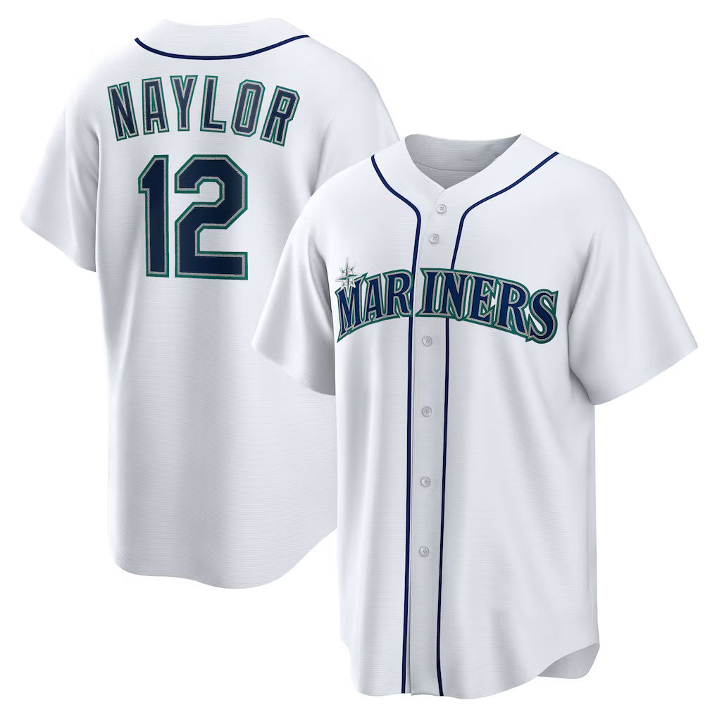 Seattle Mariners #12 Josh Naylor White Fedasgoge Home Replica Jersey