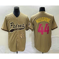 San Diego Padres #44 Joe Musgrove Number Tan Fedasgoge Pinstripe 2023 City Connect Cool Base Stitched Jersey
