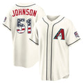 Arizona Diamondbacks #51 Randy Johnson Player Cream Fedasgoge USA 250 Fourth of July Home Game Stitched Jerseys