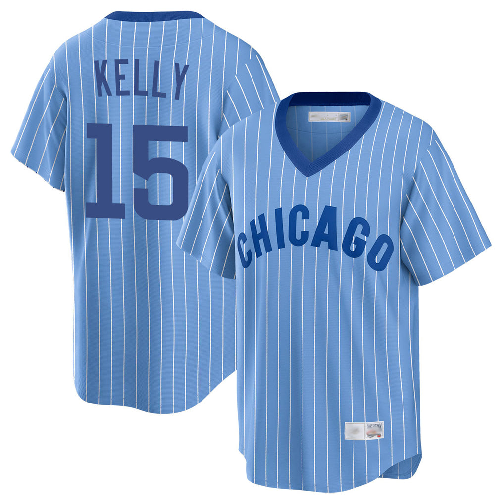 Chicago Cubs #15 Carson Kelly Player Blue Fedasgoge T-shirt Cooperstown Collection Limited Stitched Jerseys