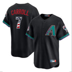 Arizona Diamondbacks #7 Corbin Carroll Player Black Fedasgoge USA 250 Fourth of July Home Game Stitched Jerseys