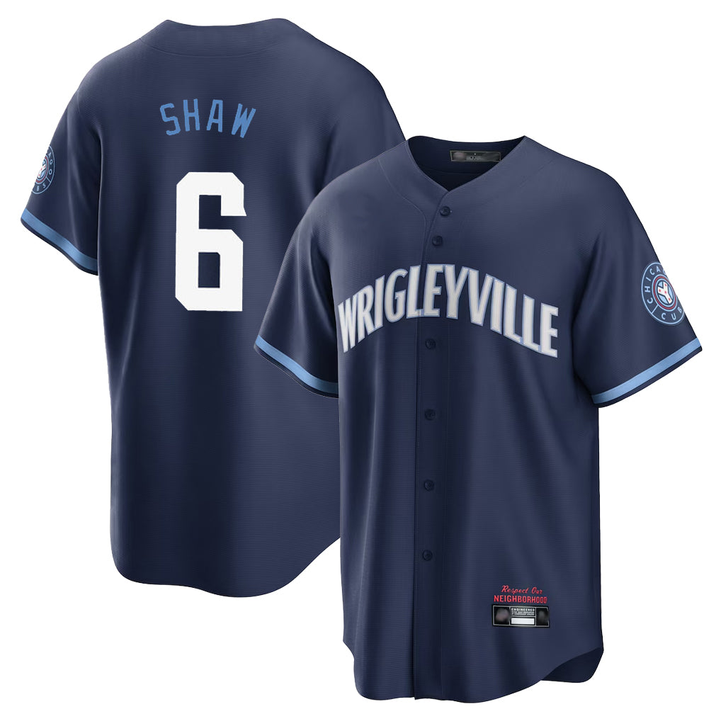 Chicago Cubs #6 Matt Shaw Player Navy Fedasgoge City Connect Home Game Stitched Jerseys