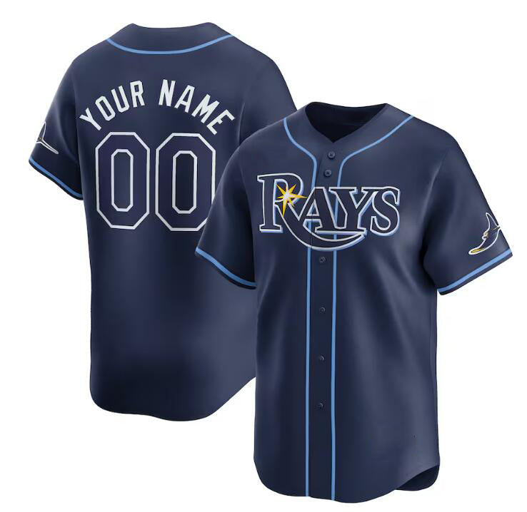 Custom Tampa Bay Rays Active Player Navy Fedasgoge Away Limited Stitched Jersey