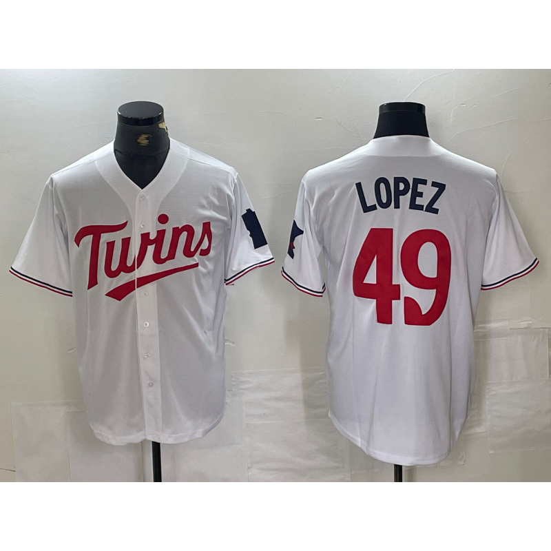Minnesota Twins #49 Pablo Lopez White Fedasgoge Stitched Cool Base Jersey