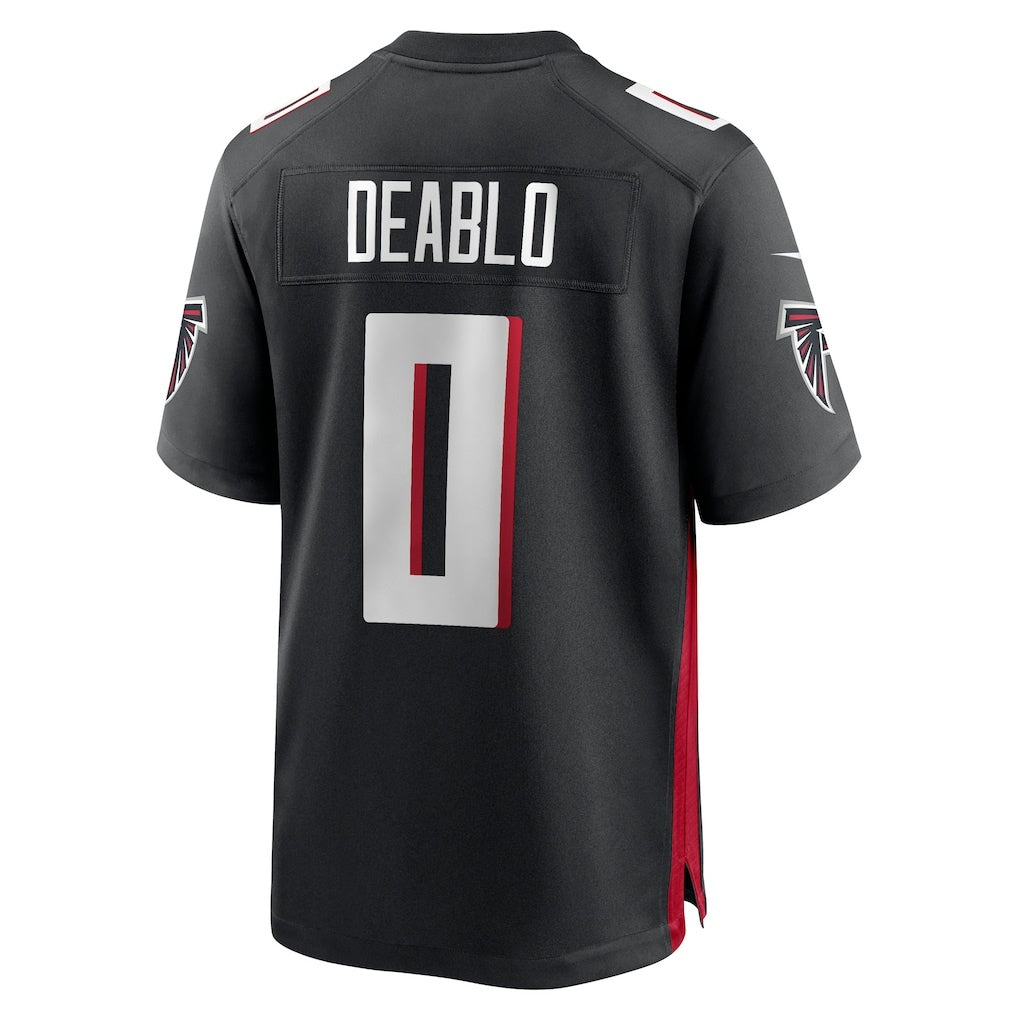 A.Falcons #0 Divine Deablo Black Fedasgoge Team Game Jersey