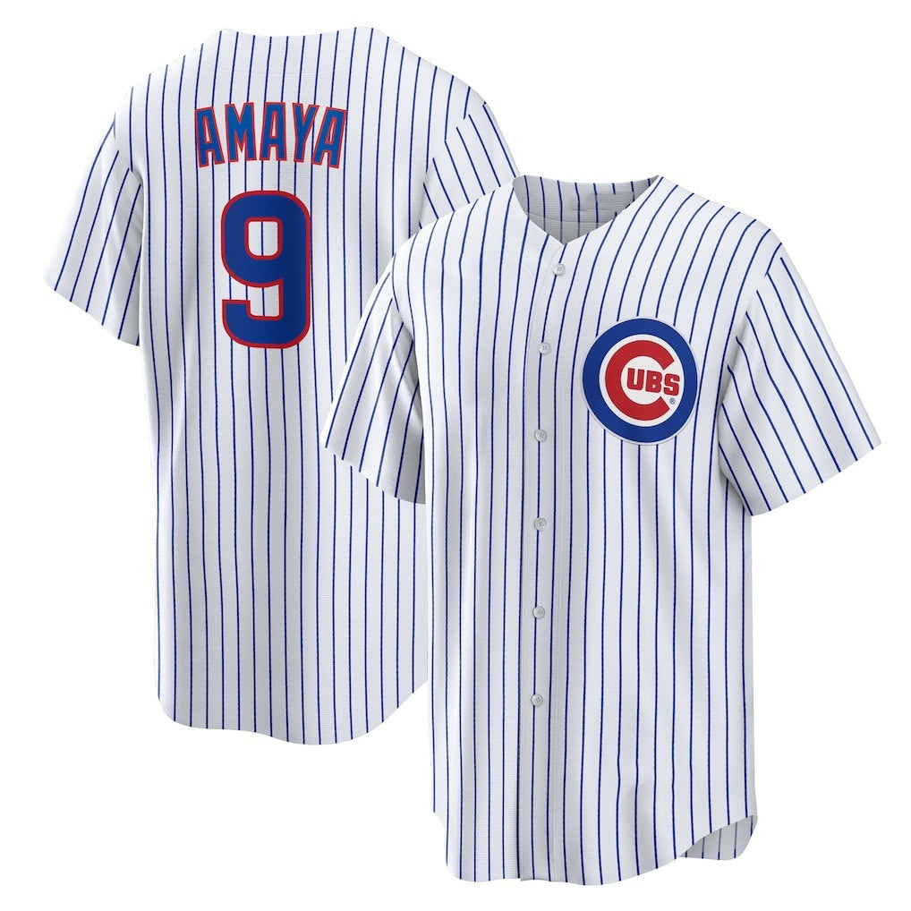 Chicago Cubs #9 Miguel Amaya White Fedasgoge Home Replica Jersey