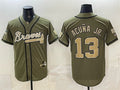 Atlanta Braves #13 Ronald Acuna Jr. Olive Fedasgoge 2026 Armed Forces Day Stitched Jersey