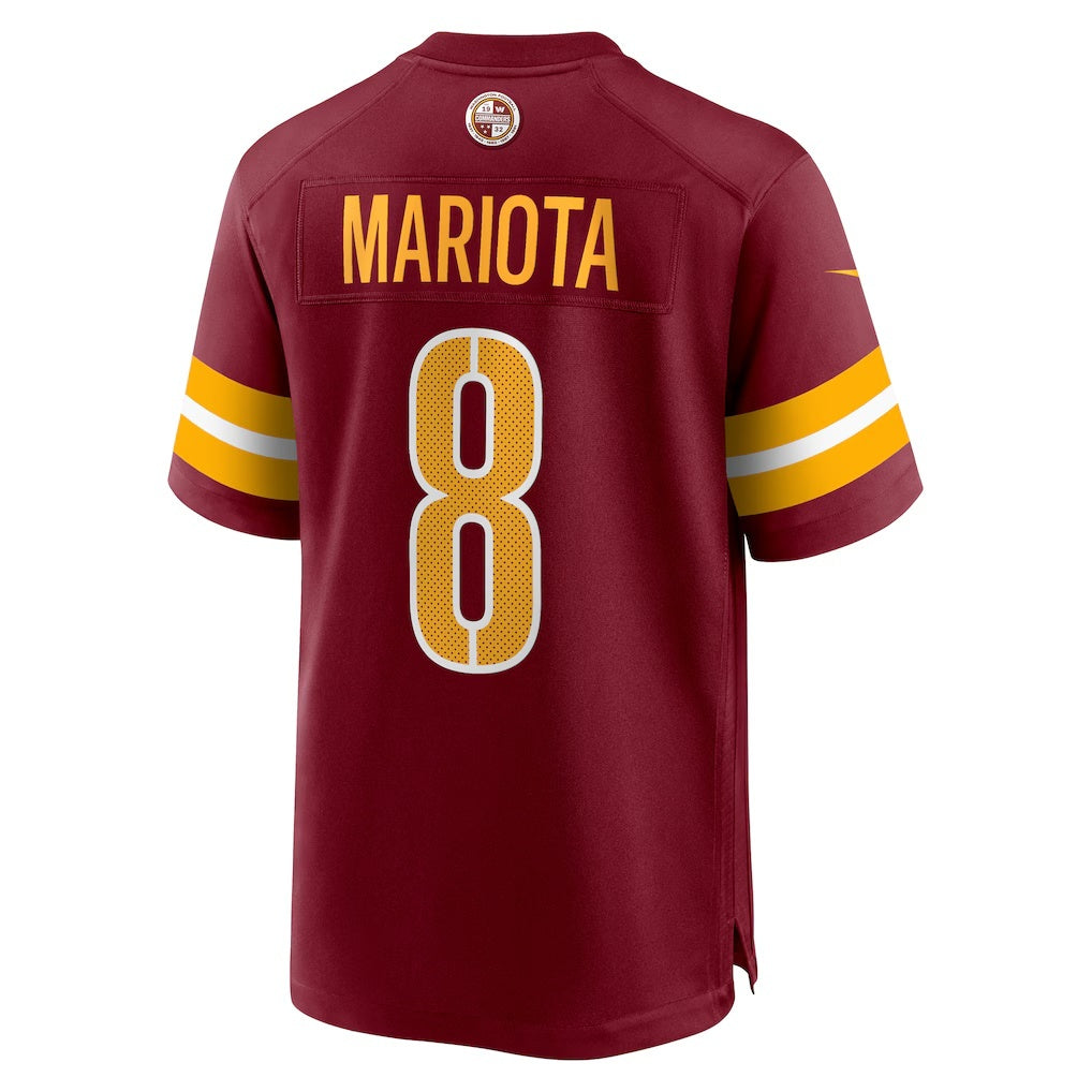W.Commanders #8 Marcus Mariota Burgundy Fedasgoge Team Game Jersey