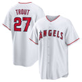 Los Angeles Angels #27 Mike Trout White Fedasgoge Home Replica Player Name Jersey