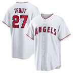 Los Angeles Angels #27 Mike Trout White Fedasgoge Home Replica Player Name Jersey