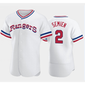 Texas Rangers #2 Marcus Semien White Fedasgoge Throwback Stitched Flex Base Jersey