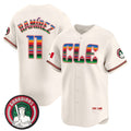 Cleveland Guardians #11 Jos¨¦ Ram¨ªrez Cream Fedasgoge Mexico Vapor Premier Limited Stitched Jersey