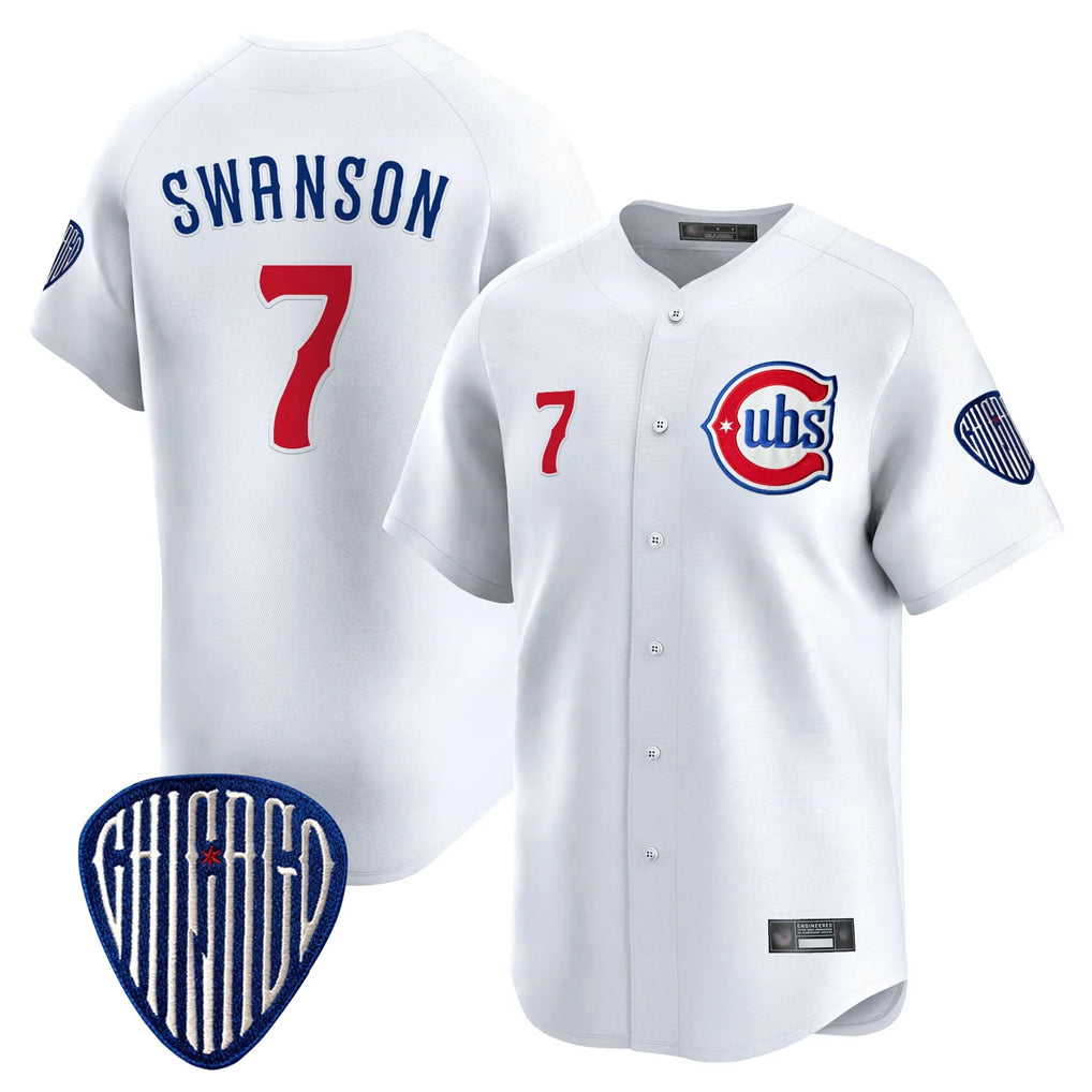 Chicago Cubs #7 Dansby Swanson Player White Fedasgoge Vapor Premier Limited Home Stitched Jerseys