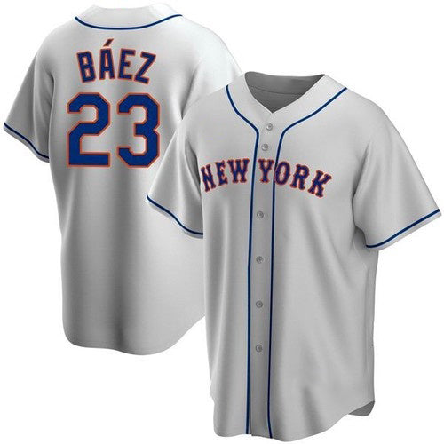 New York Mets #23 Javier Baez Gray Fedasgoge Replica Jersey