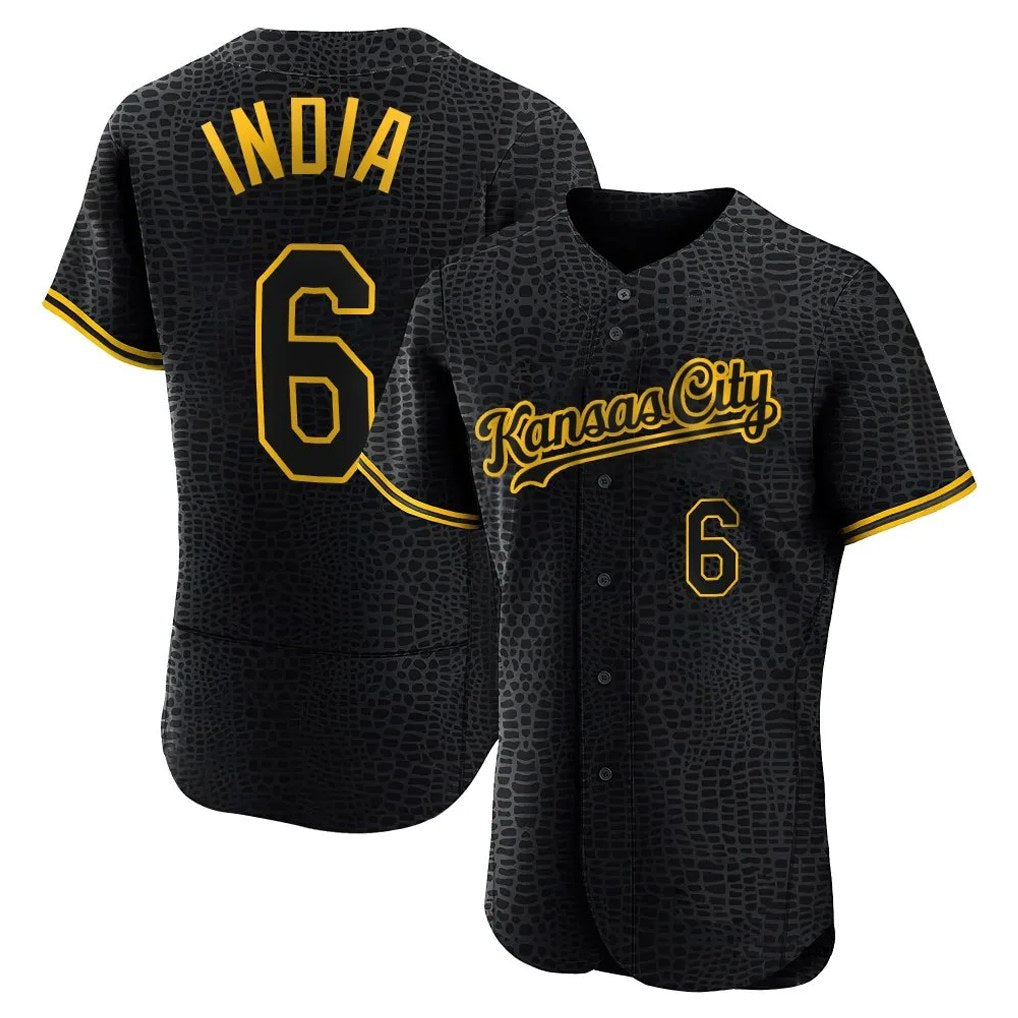 Kansas City Royals #6 Jonathan India Player Black Fedasgoge Snake Skin City Limited Elite Stitched Jerseys