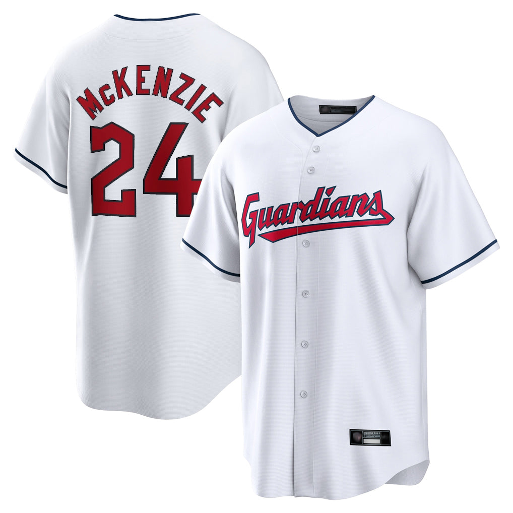 Cleveland Guardians #24 Triston McKenzie Player White Fedasgoge Home Game Stitched Jerseys