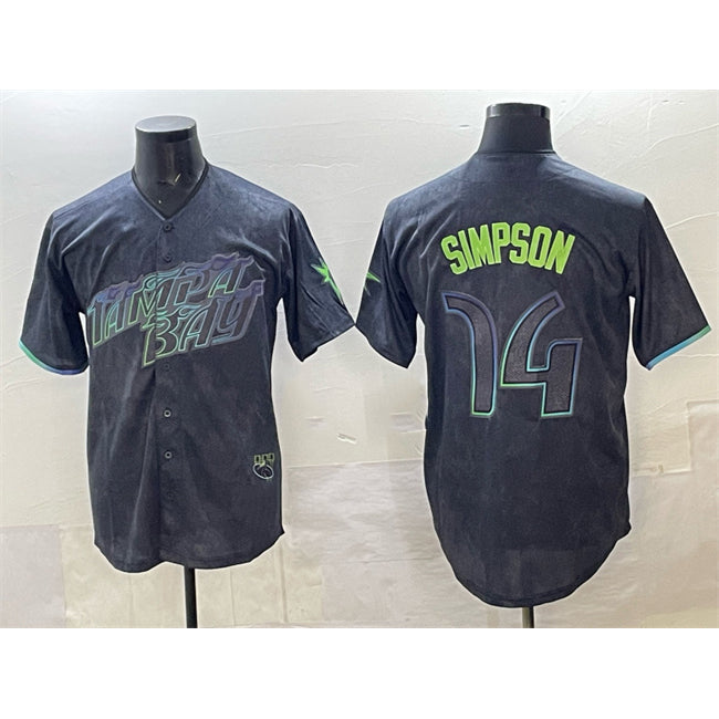 Tampa Bay Rays #14 Chandler Simpson Charcoal Fedasgoge 2024 City Connect Limited Stitched Jersey