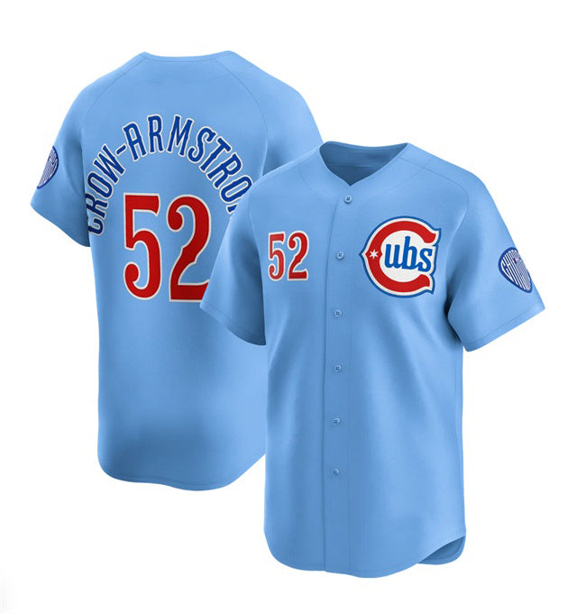 Chicago Cubs #52 Pete Crow-Armstrong 2024-25 Blue Fedasgoge 2nd Alternate Limited Stitched Jersey