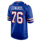 B.Bills #76 David Edwards Royal Fedasgoge Game Jersey