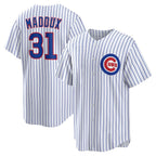 Chicago Cubs #31 Greg Maddux White Fedasgoge Home Retired Player Replica Jersey