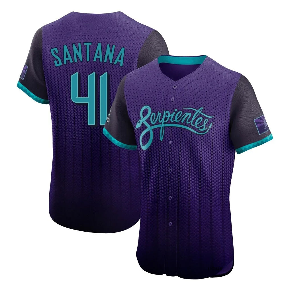 Arizona Diamondbacks #41 Carlos Santana Player Purple Fedasgoge City Connect Limited Elite Home Game Stitched Jerseys