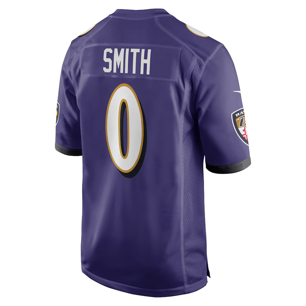B.Ravens #0 Roquan Smith Purple Fedasgoge Team Game Jersey