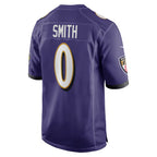 B.Ravens #0 Roquan Smith Purple Fedasgoge Team Game Jersey