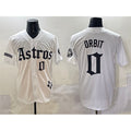 Houston Astros #0 Orbit White Fedasgoge Gothic 'Houston Born Barrio Raised' Limited Stitched Jersey