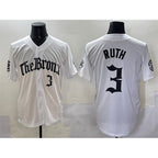 New York Yankees #3 Babe Ruth White Fedasgoge 'Gothic Legacy Edition' Vapor Premier Limited Stitched Jersey