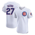 Chicago Cubs #27 Seiya Suzuki Player White Fedasgoge Limited Elite Home Game Stitched Jerseys