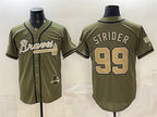 Atlanta Braves #99 Spencer Strider Olive Fedasgoge 2026 Armed Forces Day Stitched Jersey
