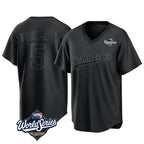 Los Angeles Dodgers #5 Freddie Freeman Player Black Fedasgoge World Series Pitch Fashion T-shirt Stitched Jerseys