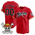 Custom Miami Marlins x One Piece Red Fedasgoge Vapor Premier Limited Jersey - Stitched