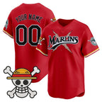 Custom Miami Marlins x One Piece Red Fedasgoge Vapor Premier Limited Jersey - Stitched
