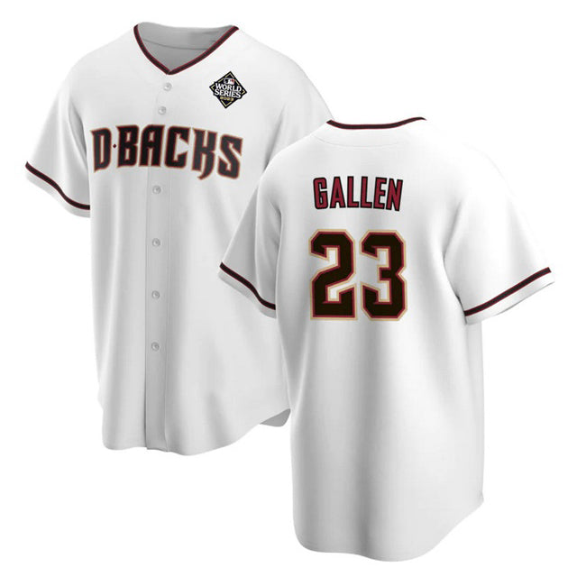 Arizona Diamondbacks #23 Zac Gallen White Fedasgoge 2023 World Series Cool Base Stitched Jersey