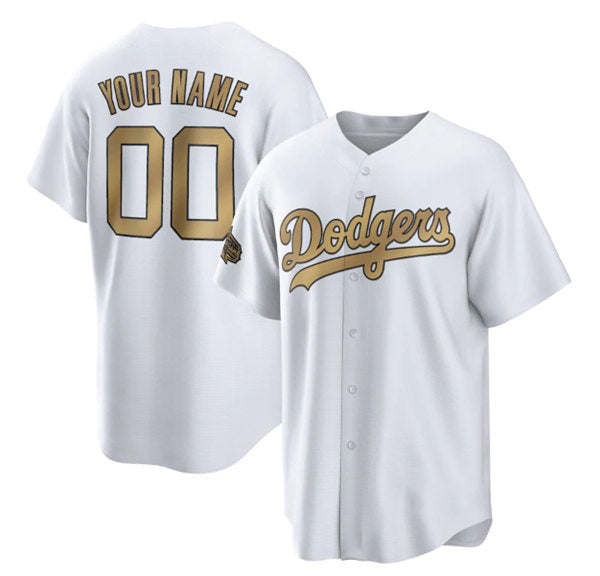 Custom Los Angeles Dodgers Active Player White Fedasgoge 2022 All-Star Cool Base Stitched Jersey