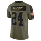 W.Football Team #24 Antonio Gibson Olive Fedasgoge Salute To Service Limited Player Jersey