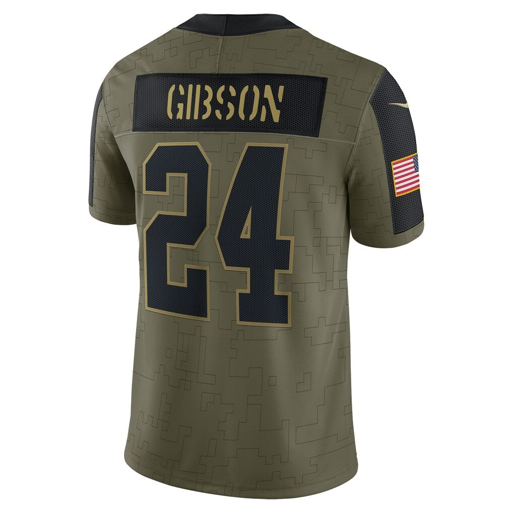 W.Football Team #24 Antonio Gibson Olive Fedasgoge Salute To Service Limited Player Jersey
