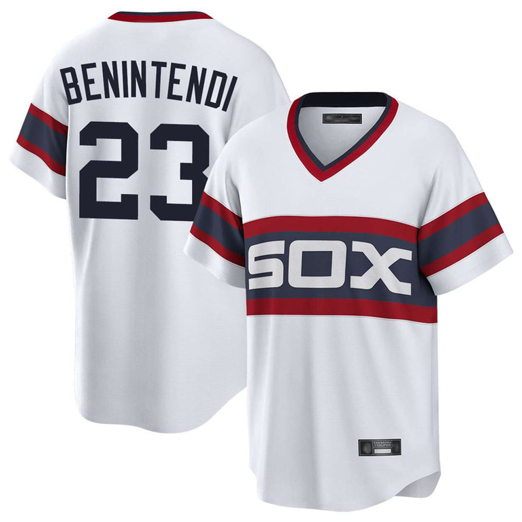 Chicago White Sox #23 Andrew Benintendi Player White Fedasgoge T-shirt Home Game Stitched Jerseys
