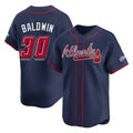 Atlanta Braves #30 Drake Baldwin Player Navy Fedasgoge 2025 Speedway Classic Home Game Stitched Jerseys