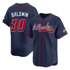 Atlanta Braves #30 Drake Baldwin Player Navy Fedasgoge 2025 Speedway Classic Home Game Stitched Jerseys