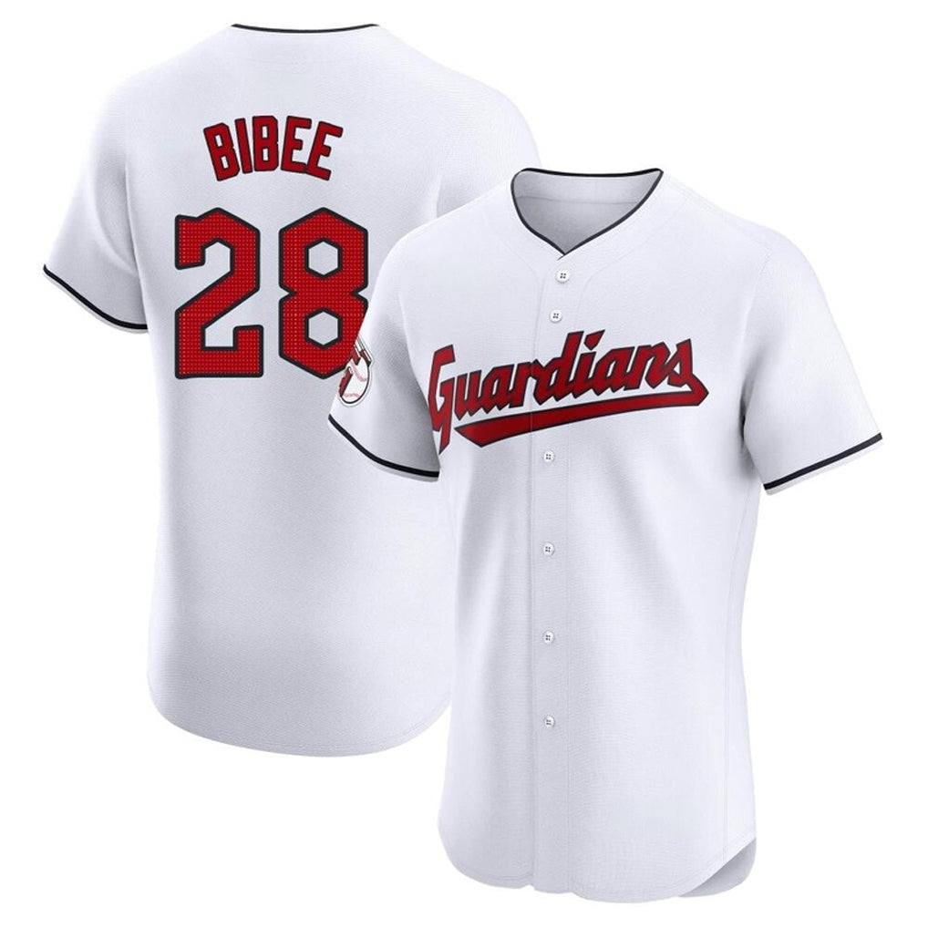 Cleveland Guardians #28 Tanner Bibee Player White Fedasgoge Limited Elite Home Stitched Jerseys