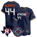 Houston Astros #44 Yordan Alvarez Player Navy Fedasgoge City Connect Texas Patch Vapor Premier Limited Home Stitched Jerseys