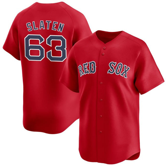 Boston Red Sox #63 Justin Slaten Red Fedasgoge 2025 Alternate Limited Stitched Jersey