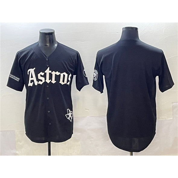 Houston Astros Blank Black Fedasgoge Gothic 'Houston Born Barrio Raised' Limited Stitched Jersey